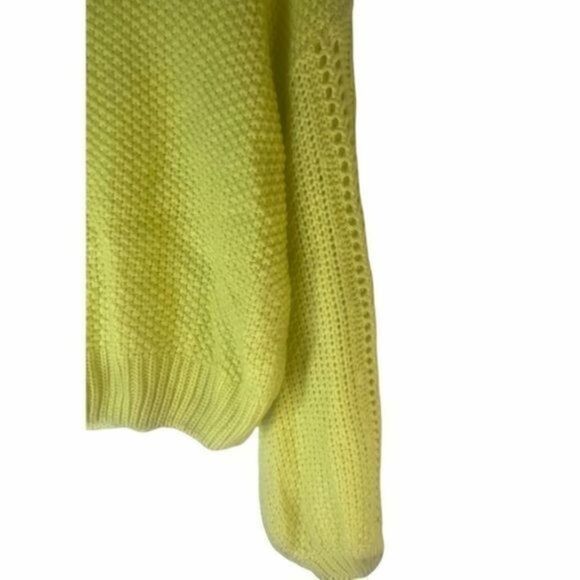 All In Favor Cable Pointelle Yellow Sweater L NWT - Picture 6 of 10